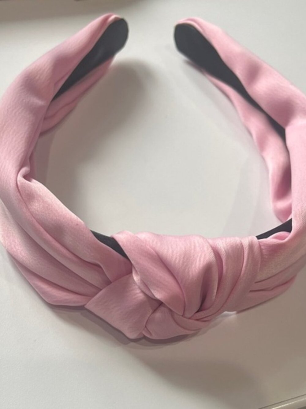 Soft Pink Knotted Satin Headband - Women Accessories